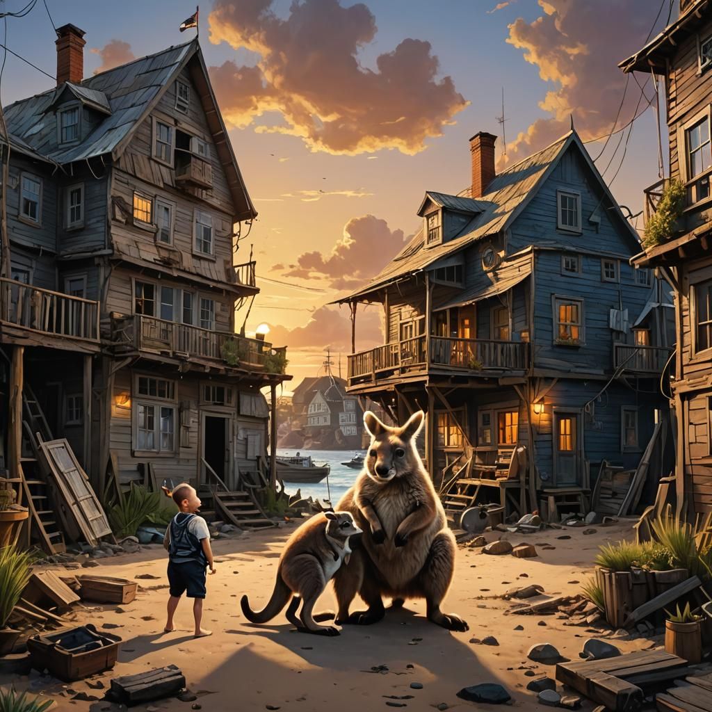 Sailor vs Kangaroo Sunset Battle