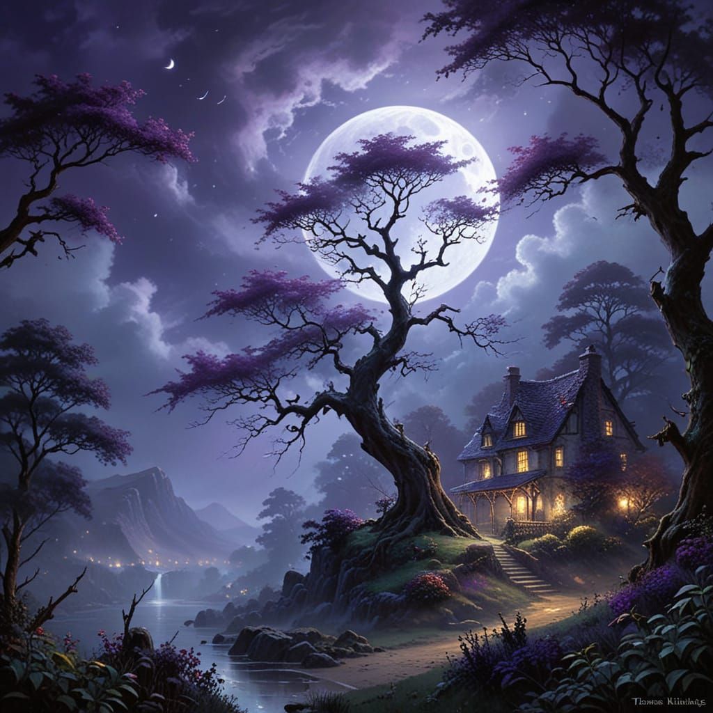 Moonlit Fantasy in Ethereal Hues