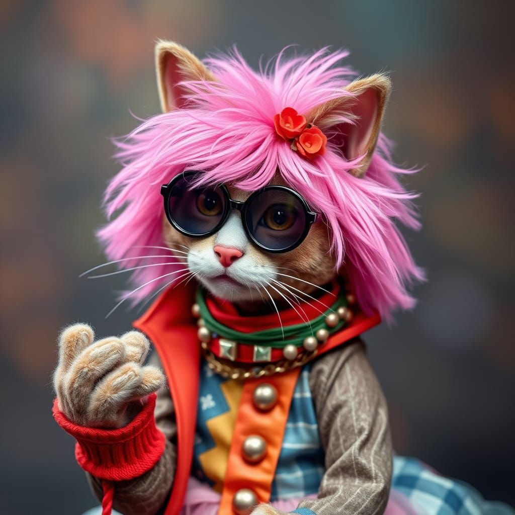 Gen X Muppet Cat as Cyndi Lauper