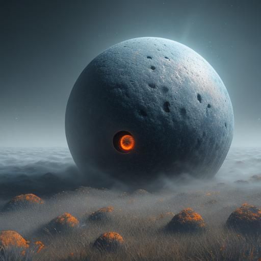 Glowing Gravel Cloud in Dreamy 3D Art