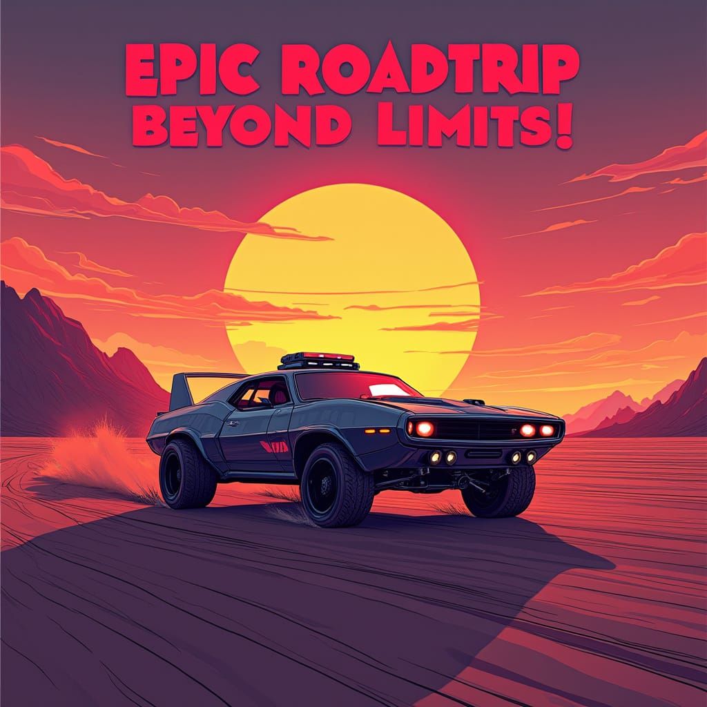 Cyberpunk Roadster Blazes Across the Desert Horizon