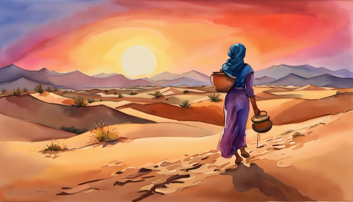 A woman walking through the sand dunes