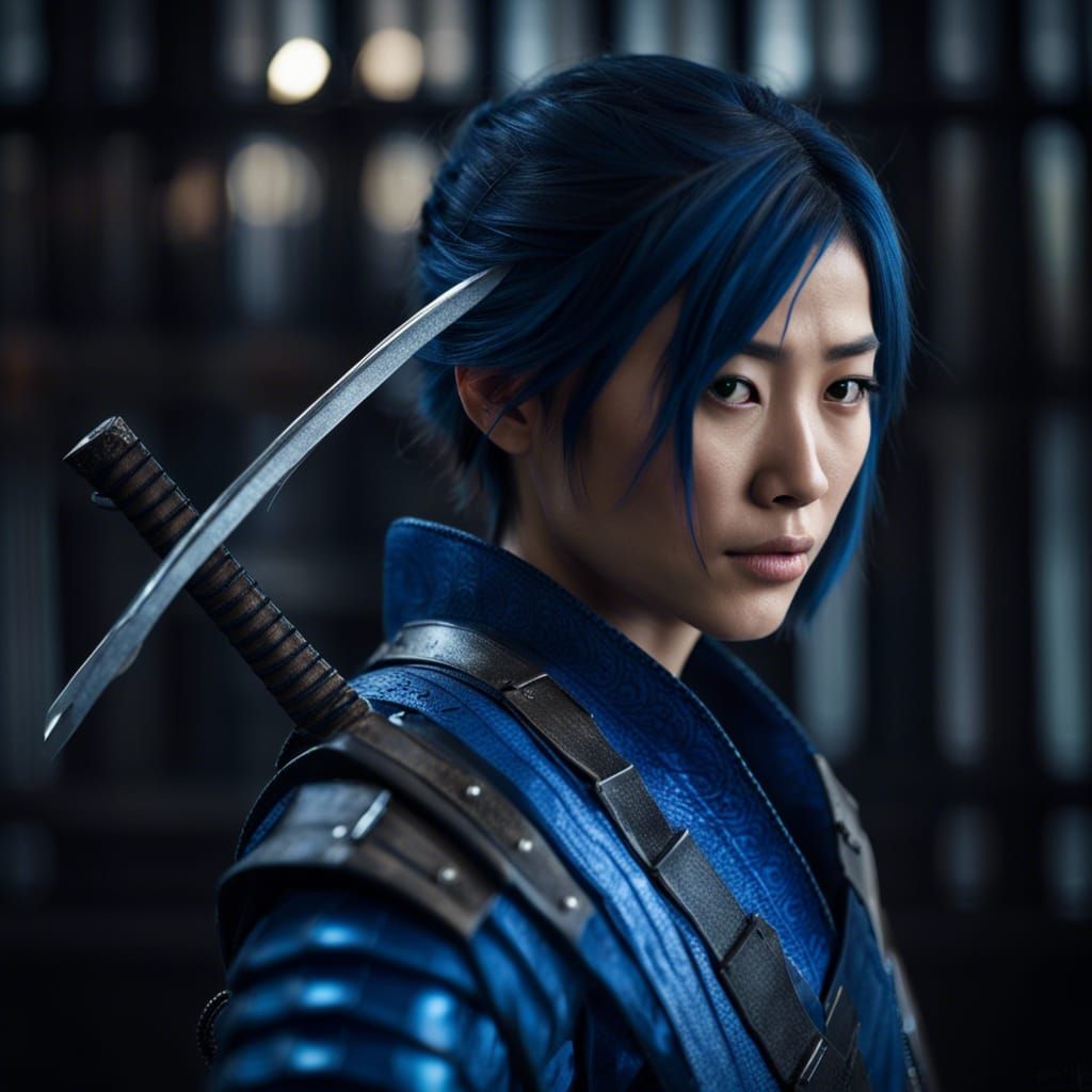 Asian Female D&D Rogue with Ninja-to Swords