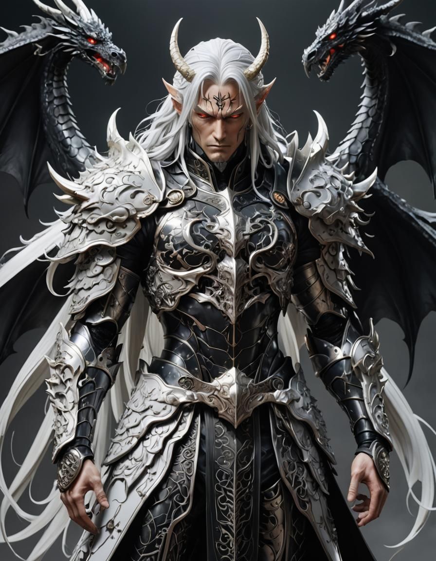 Dualistic Anime Figure in Hyper-Realistic 3D