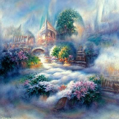 Ethereal Fantasy Landscape in Luminist Style