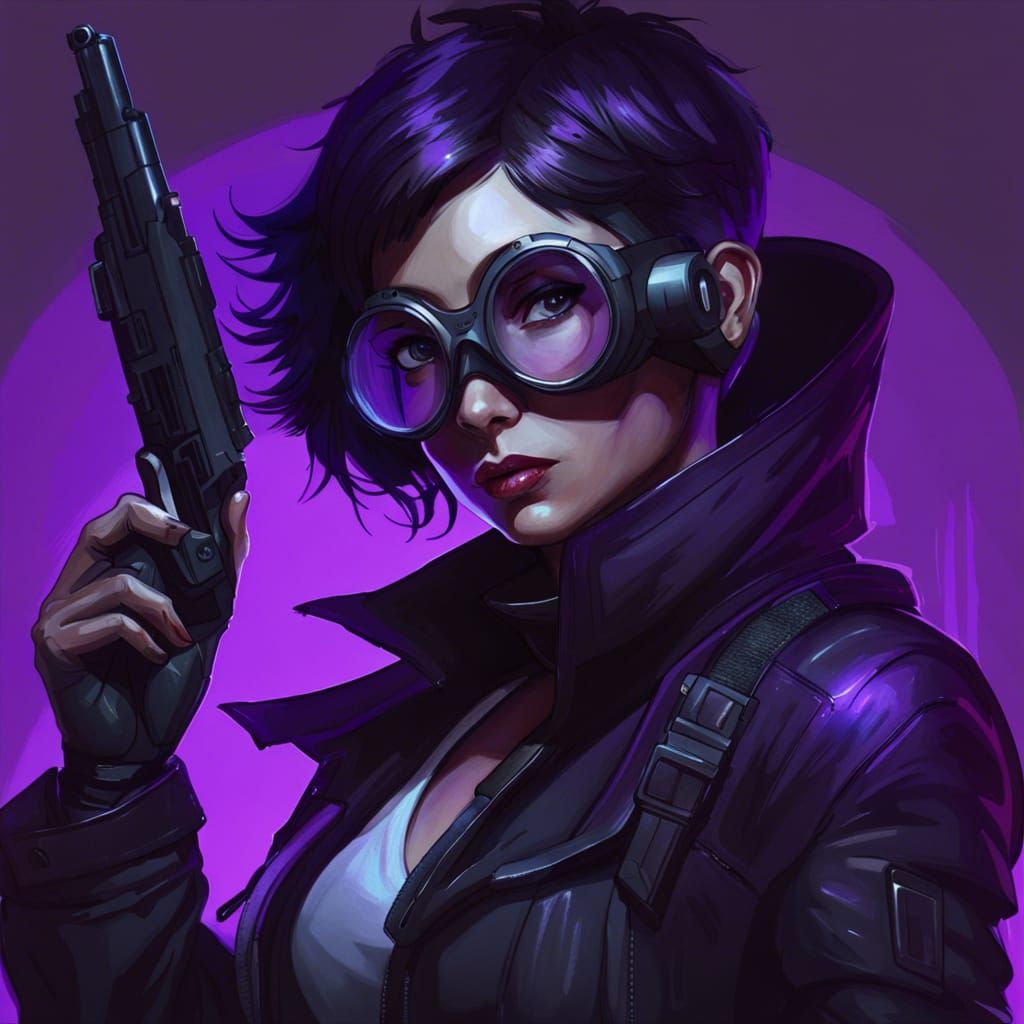 Sly Agent with Night Vision Goggles, Hyperdetailed Portrait