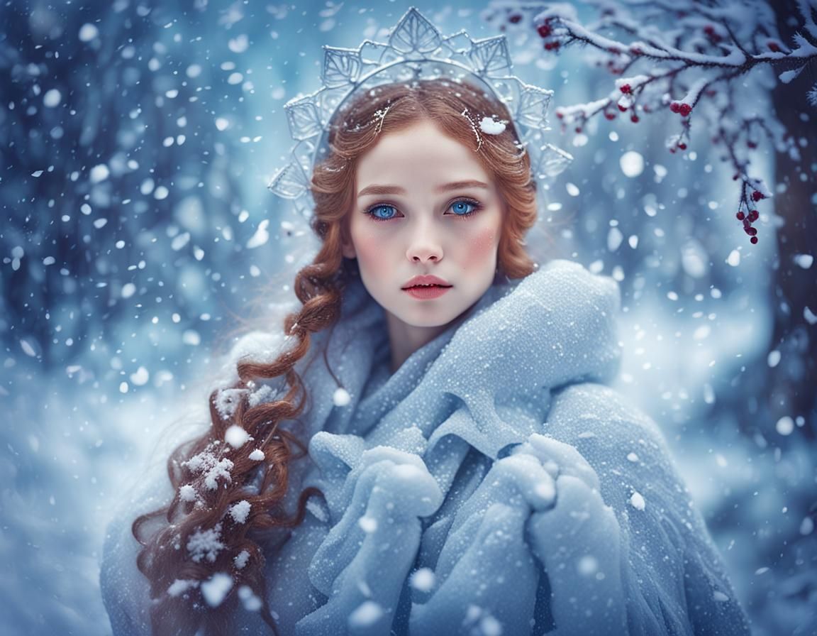 Winter Queen Portrait in Fantasy Style