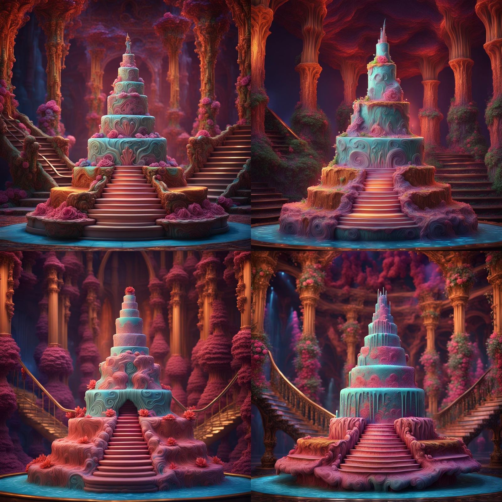 Scrumptious cake sculpture