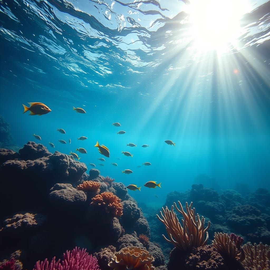 Vibrant Ocean Depths in a Dazzling Aquatic Scene