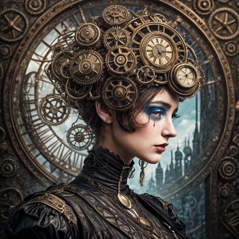 Steampunk Doll Seated on a Shelf