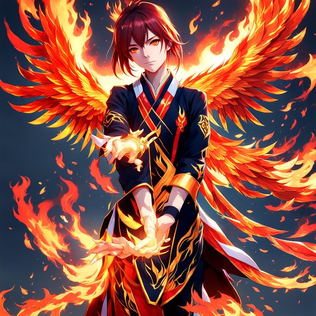 Phoenix Ikki Cosplay with Fiery Anime VFX