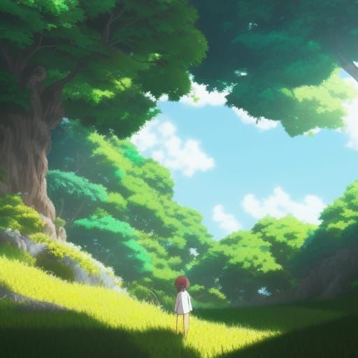Sunny Day in Studio Ghibli Anime Style