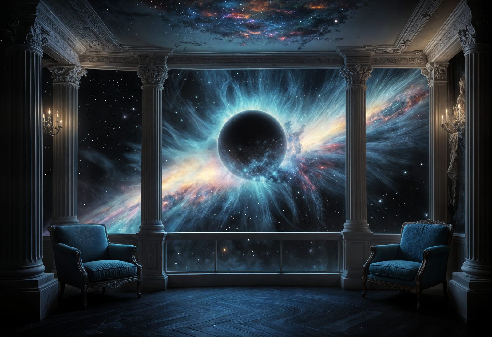 Ethereal Cosmic Dreamscape in Vibrant Colors