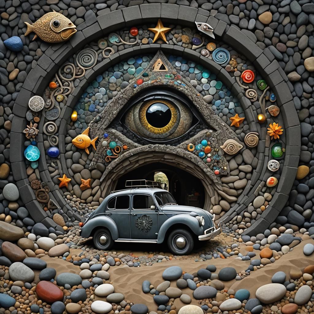 Surreal Pointillist Portrait Inspired by Paul Gauguin