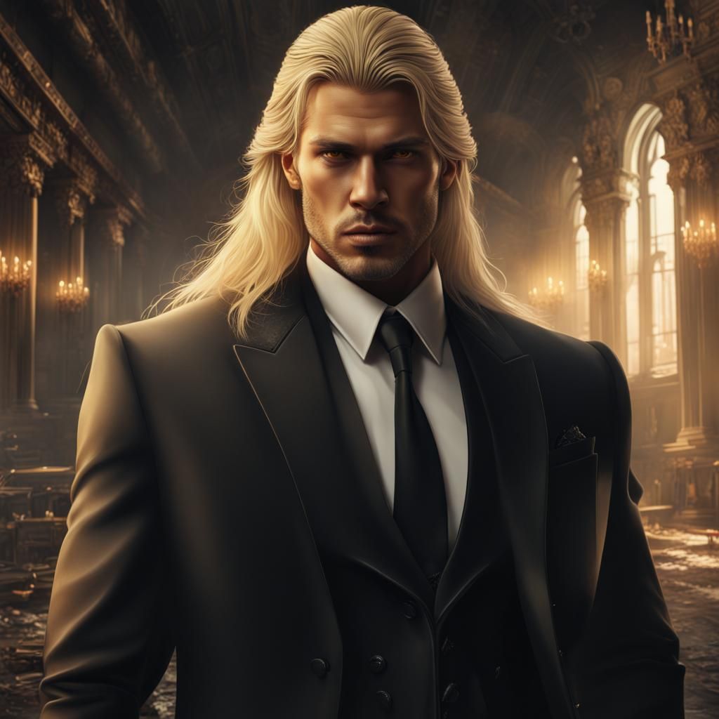 Mafia Boss with Yellow Eyes: Digital Matte Painting