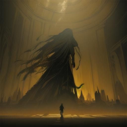 Dramatic Museum Scene: Man Holds Mummy Foot