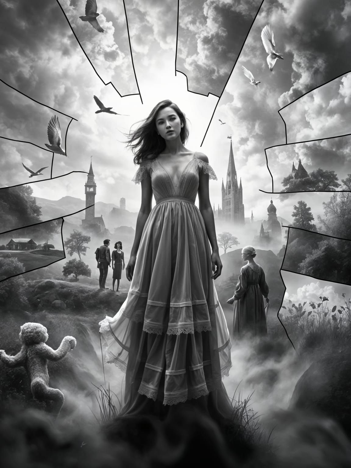 Whimsical Ethereal Scene in Impressionist Style