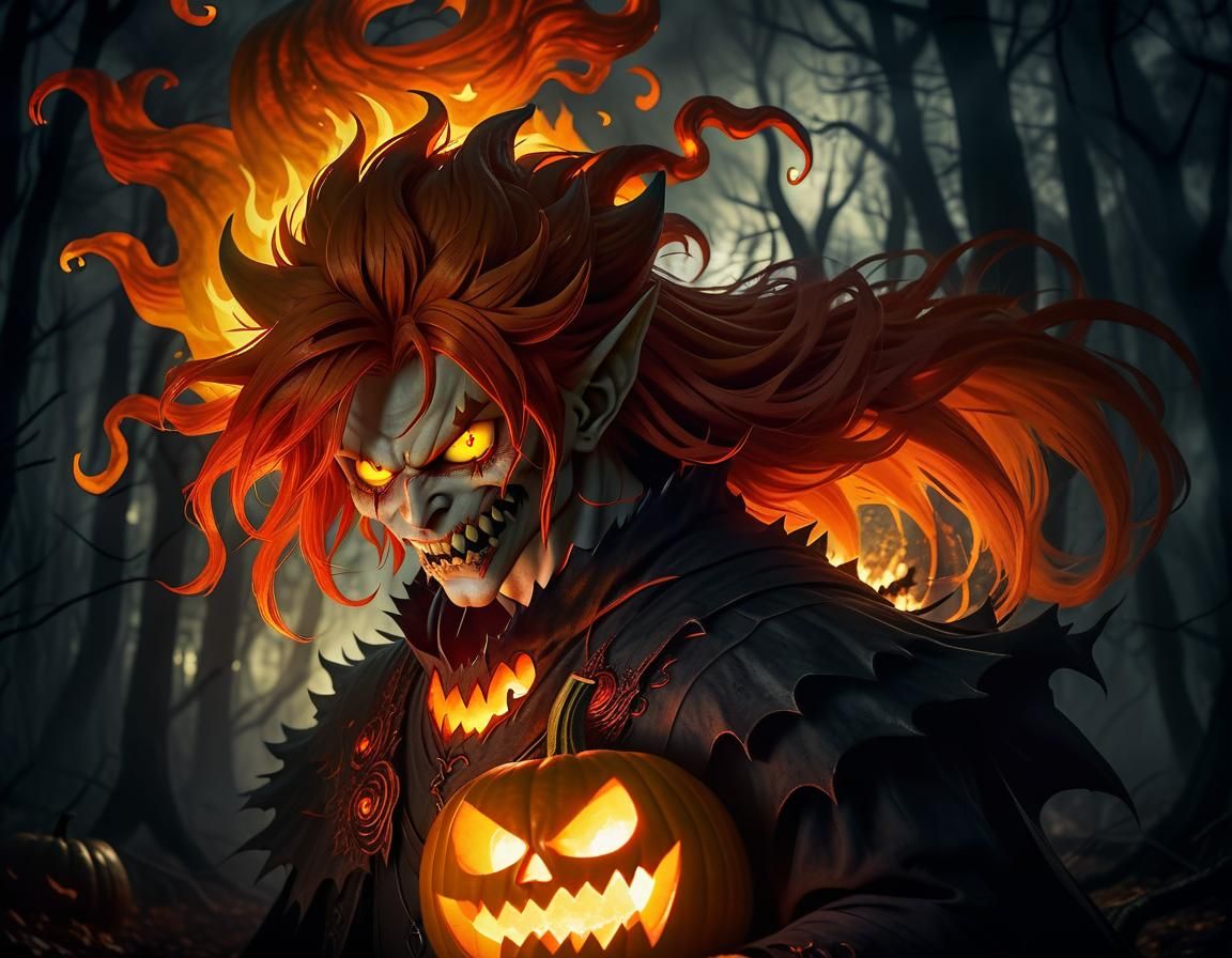 Yellow-Eyed Demon in Autumn Forest