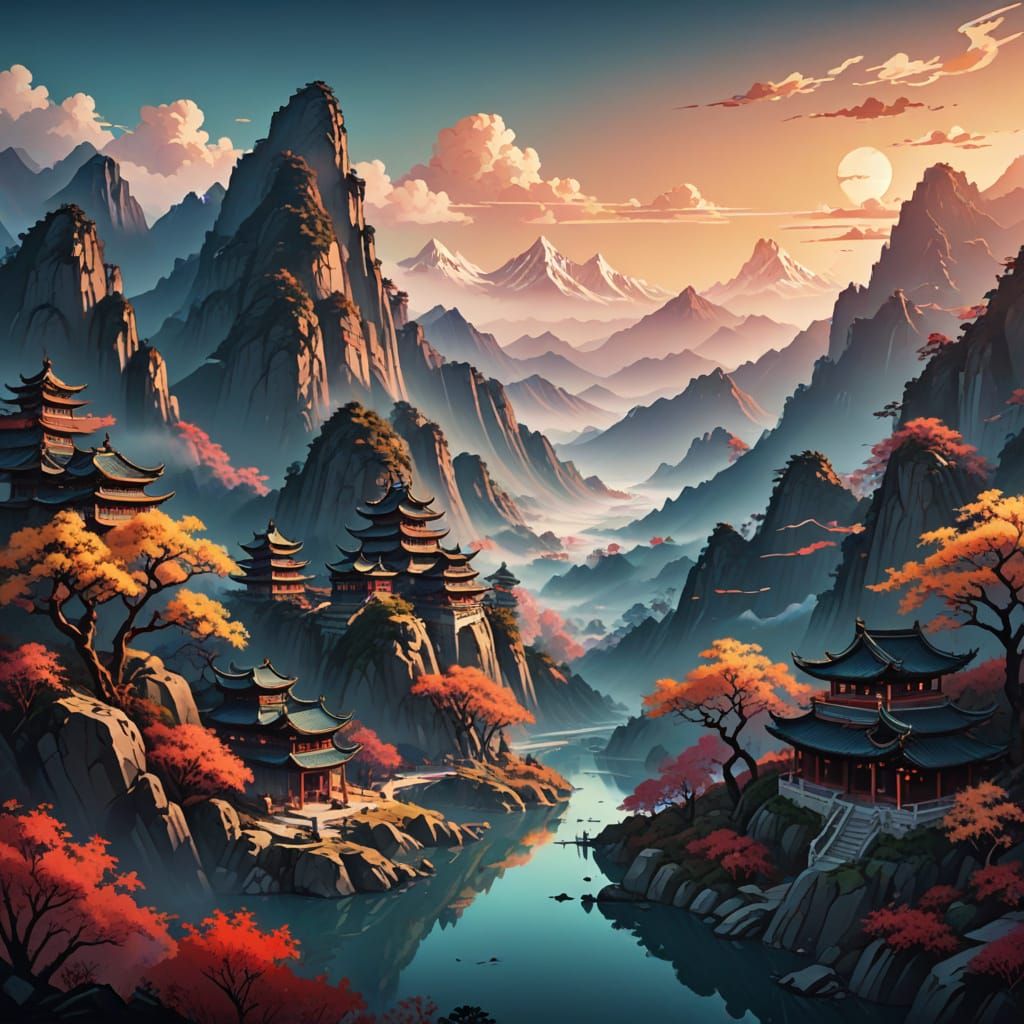 Traditional Woodcut-Inspired Digital Art on a Computer Scree...