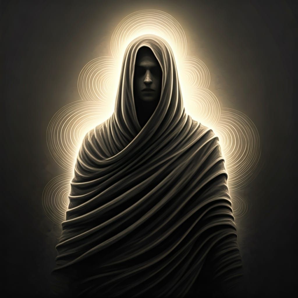 Mystical Aura Figure in Expressive Charcoal Style