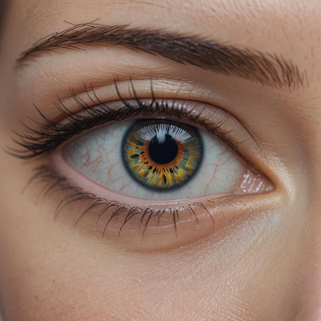 Hyperrealistic Macro Close-up of a Multicolor Eye