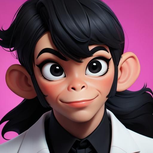 Smart Monkey Caricature Portrait in Bold Style