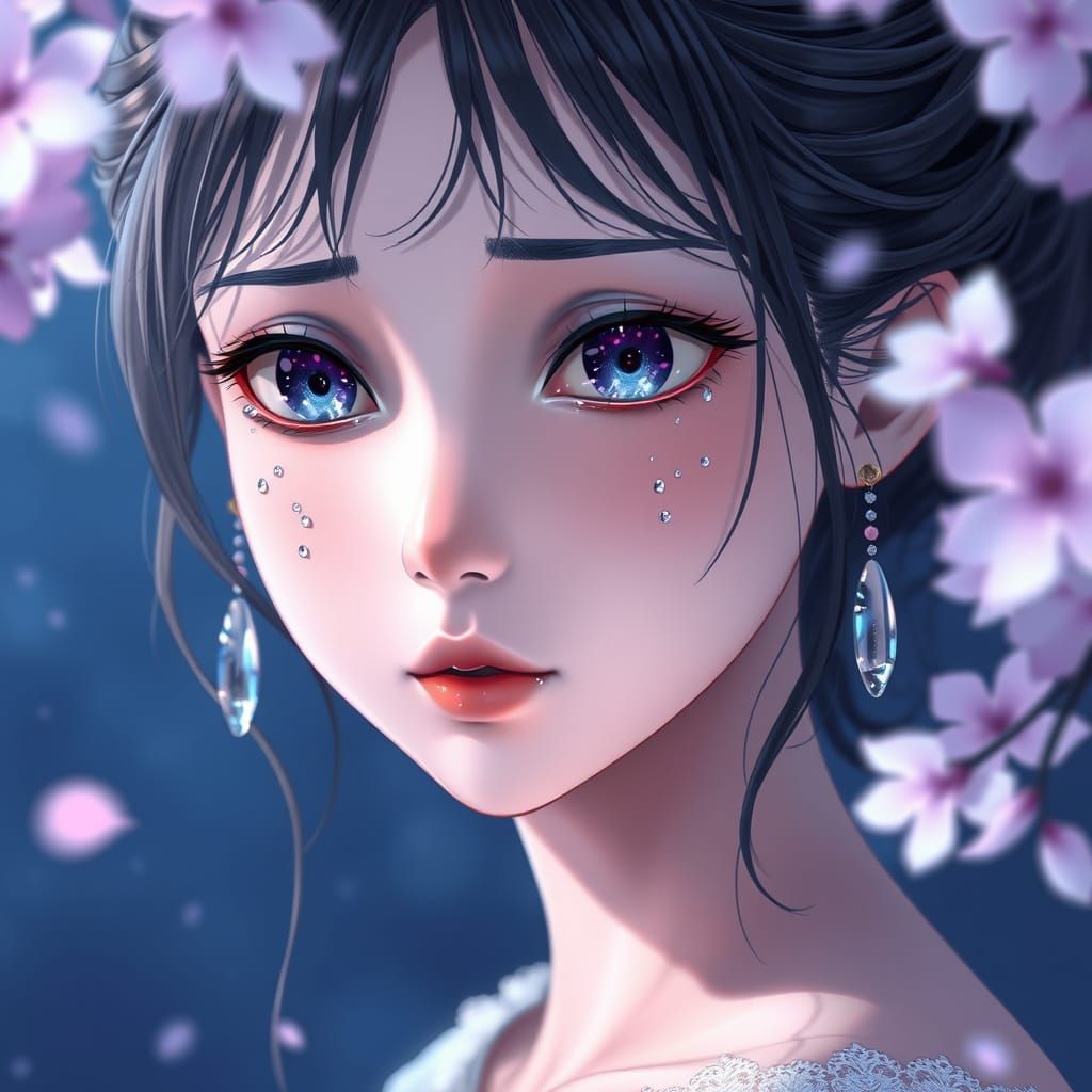 Bereaved Beauty in Ethereal Glow