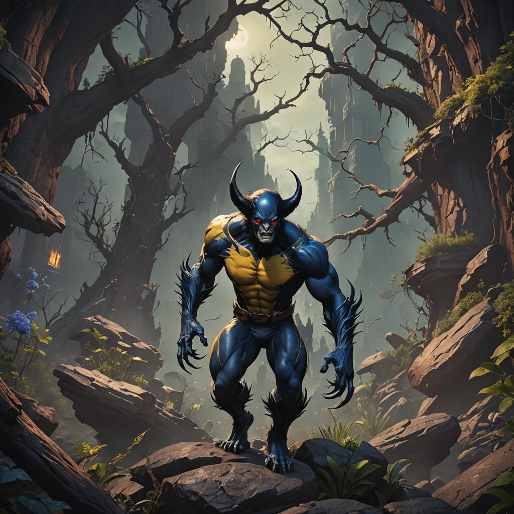 Nightcrawler Wolfsbane Wolverine Hybrid: Detailed Matte Pain...