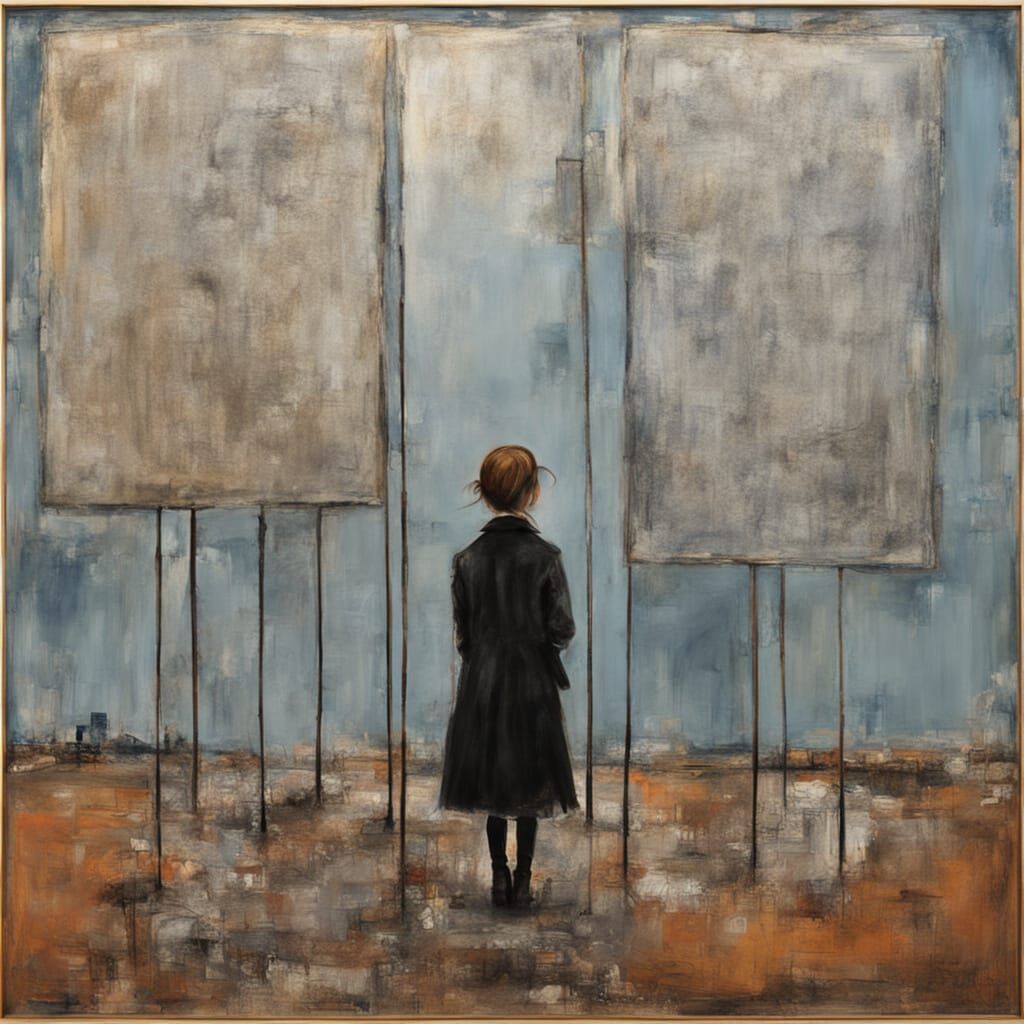 Girl in a Kaleidoscope of Colors and Textures