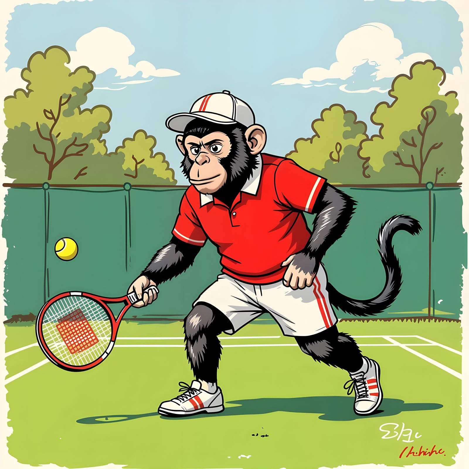 Grumpy Monkey Plays Tennis