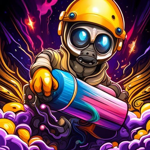 Graffiti Delivery Bee in Polychromatic Art