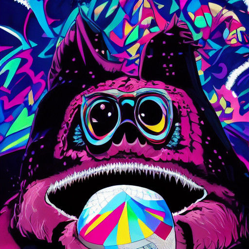 Surreal Fantasy Portrait in Vibrant, Psychedelic Style