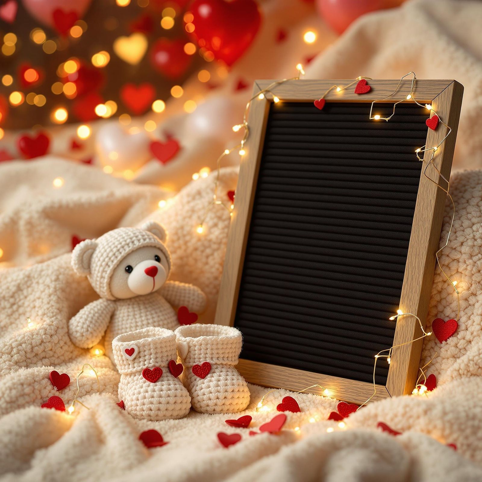 Romantic Valentine's Day Scene in a Cozy Setting