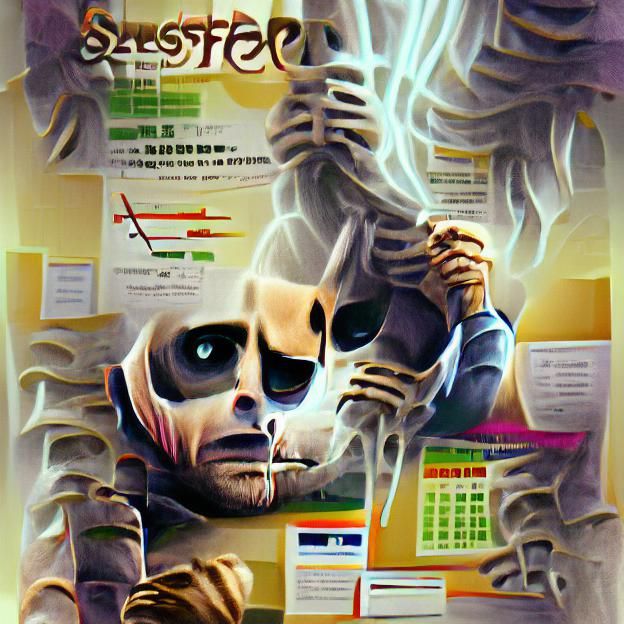 Stressed Skeleton Poster Art