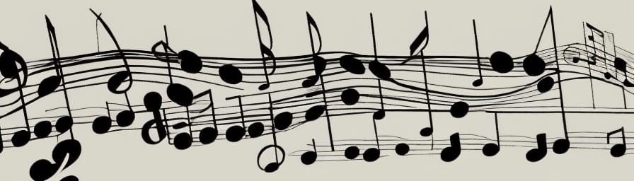 Monochrome Musical Score Inspired by Analytical Art