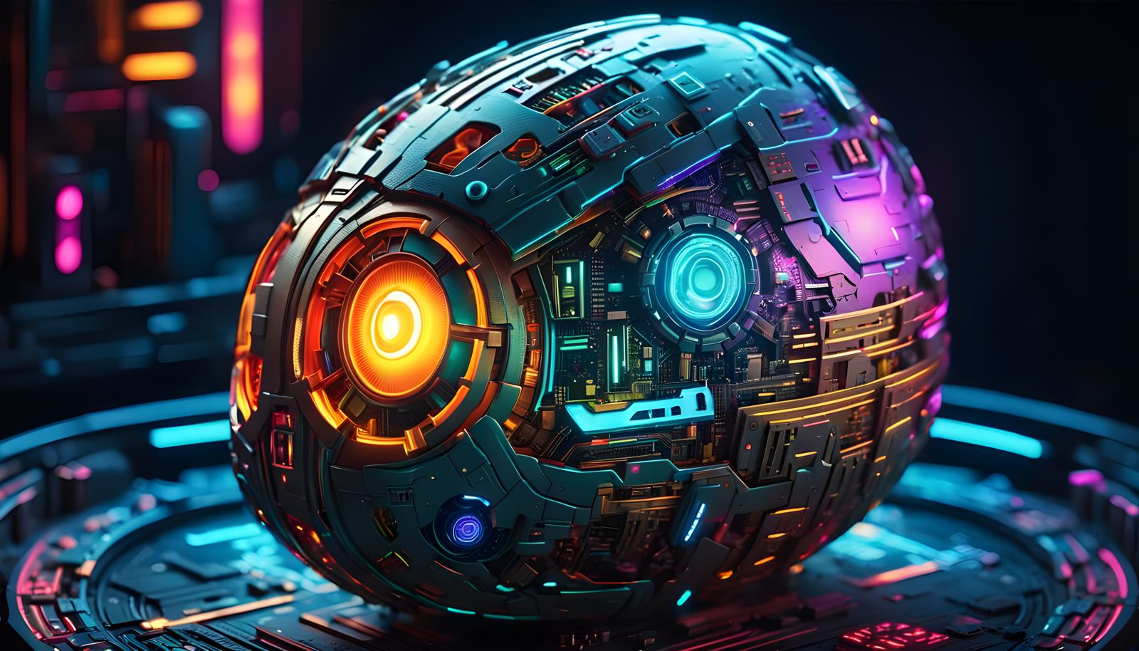 Cyberpunk Anime Egg Portrait in High Resolution