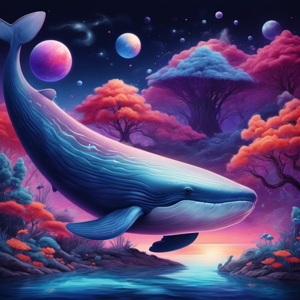 Royal Purple Mimosa Abstract Surrealism Painting