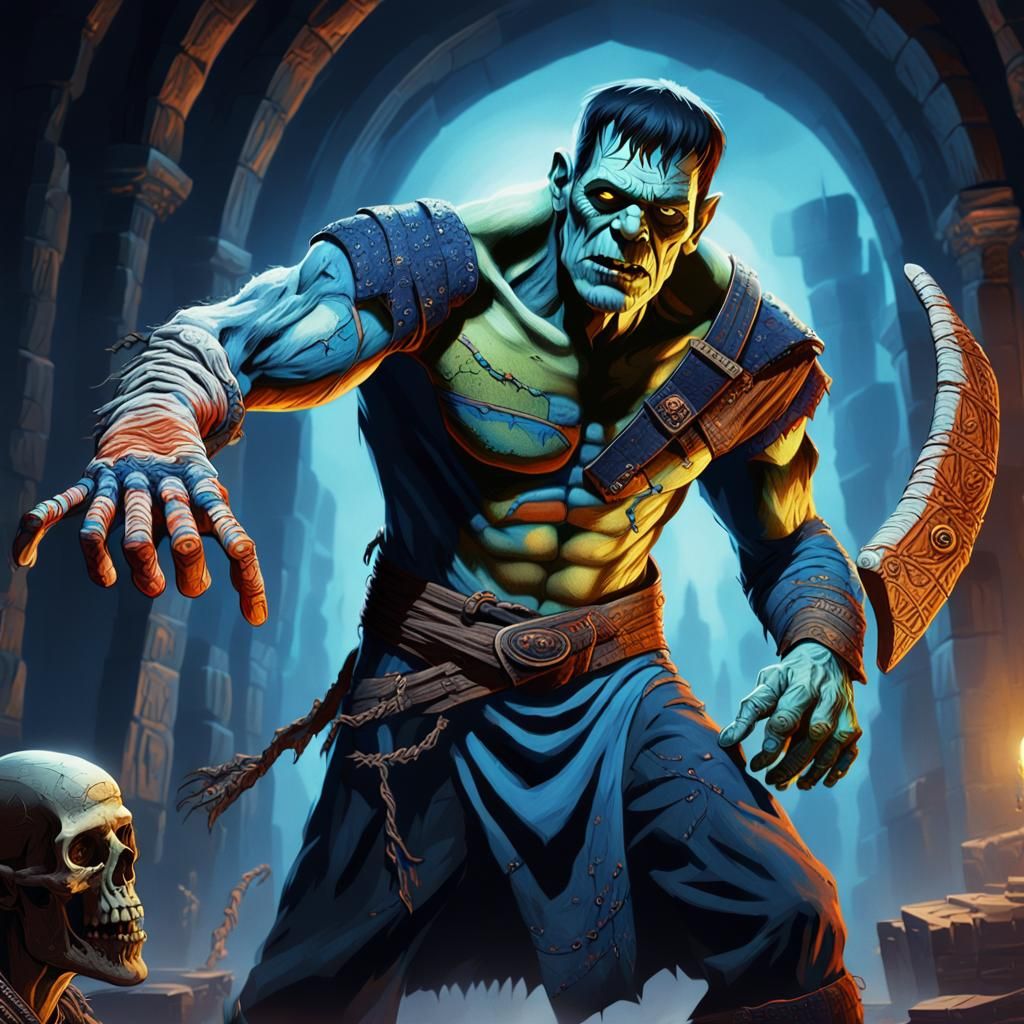 Frankenstein's Boomerang: Dark Fantasy Concept Art