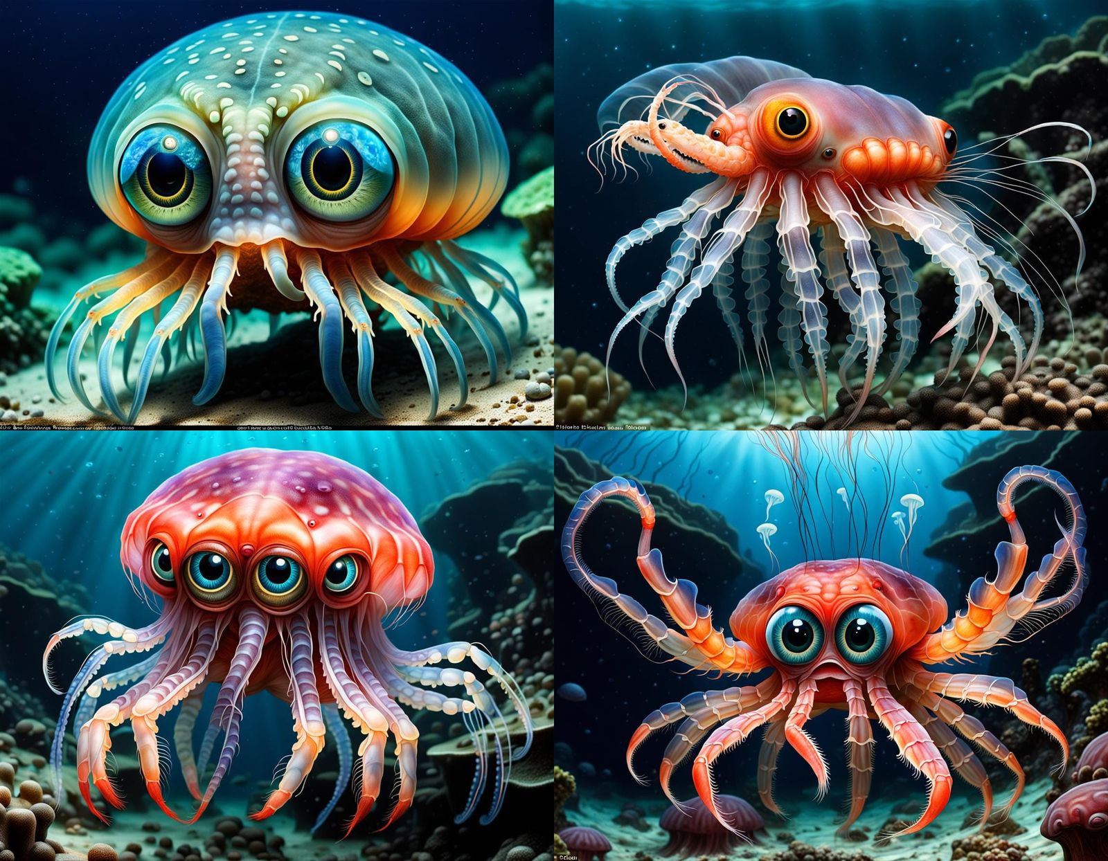 Horrific Prawn Elephant Jellyfish Hybrid with Bulging Eyes