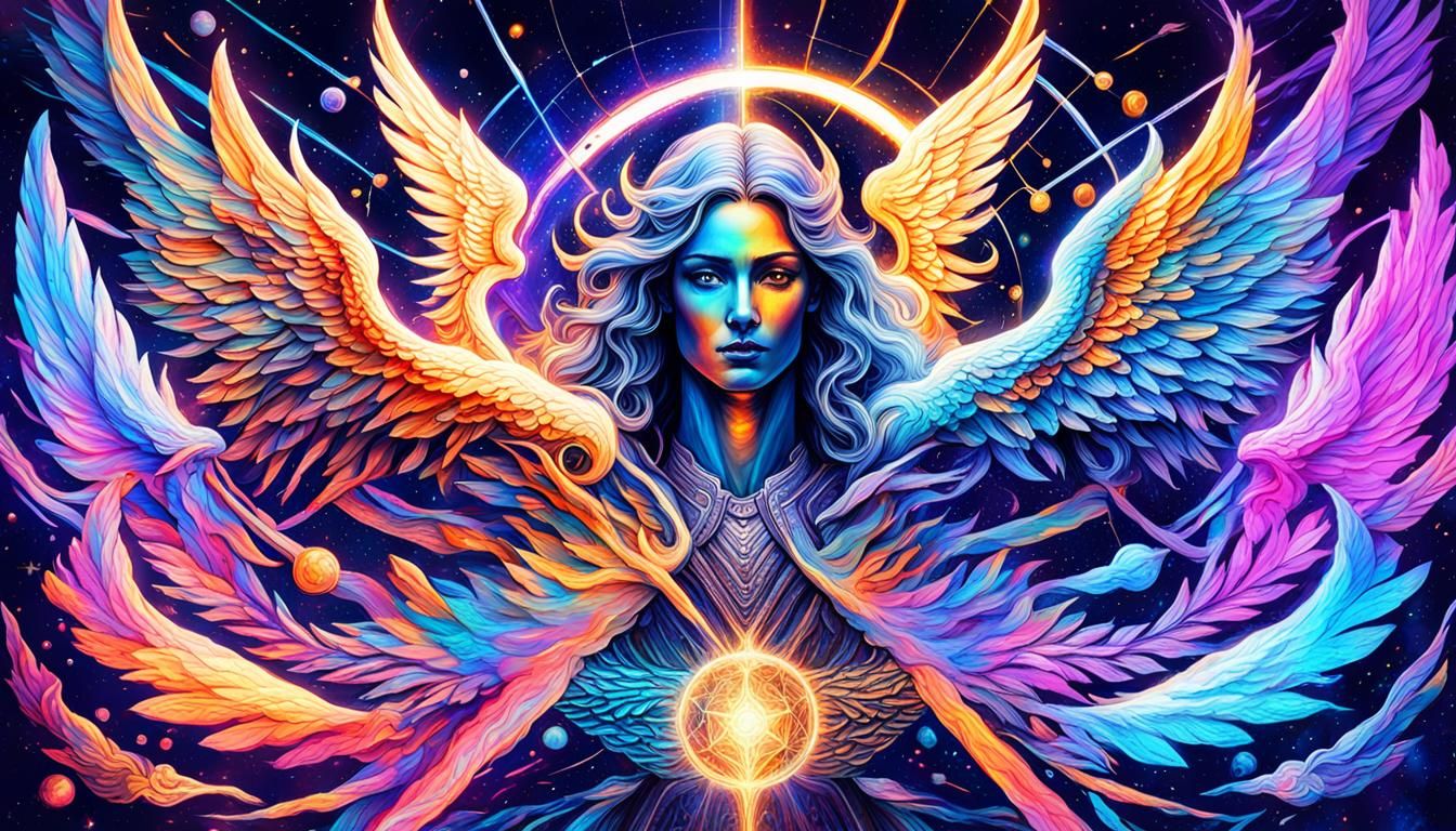 Angels and Demons in Holographic Cosmic Art