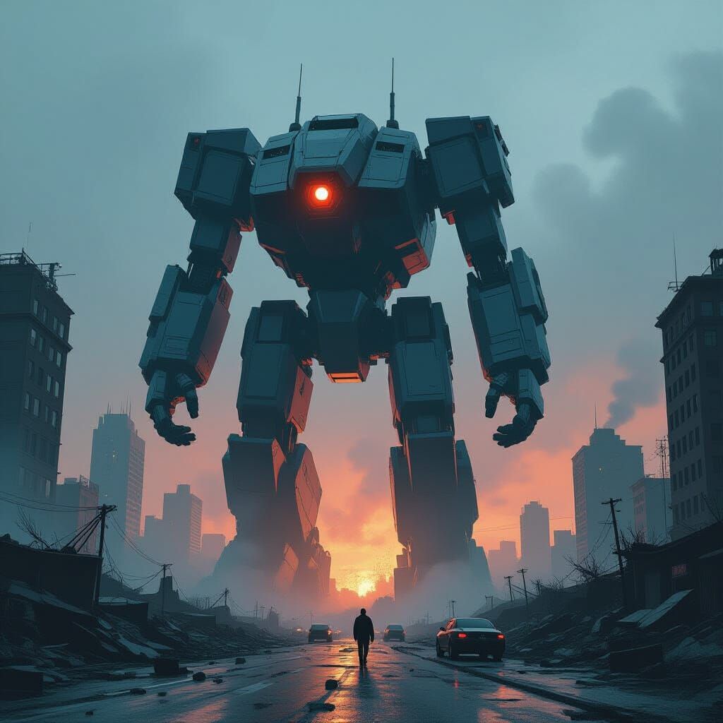 Gigantic Robots Emerge in Ominous Industrial Style
