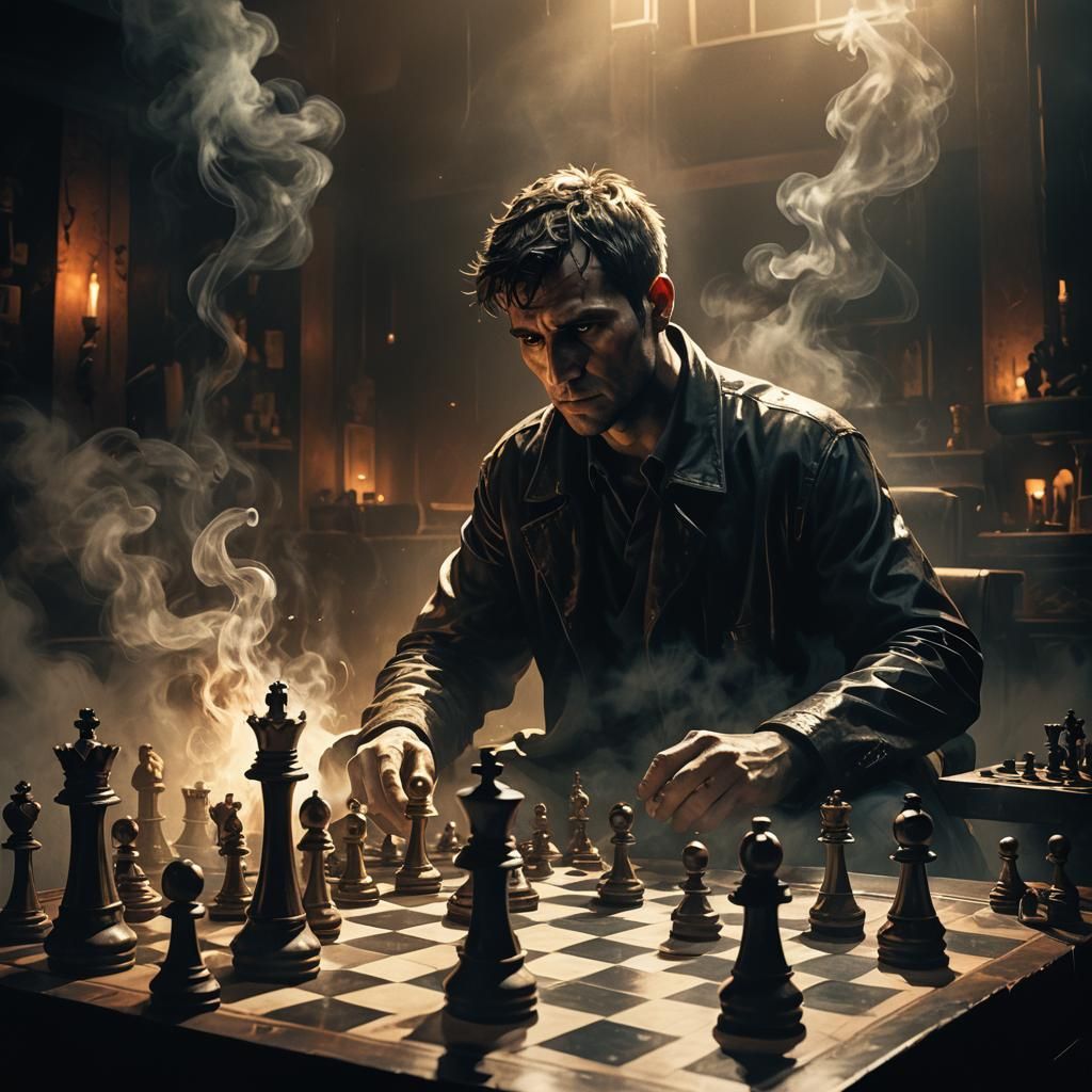 Brooding Chess Master in Atmospheric Light