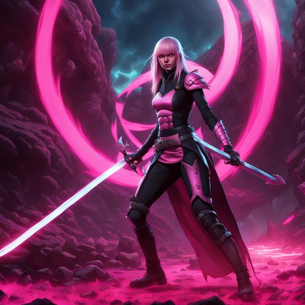 Magik Wielding Sword in Dark Magic Scene