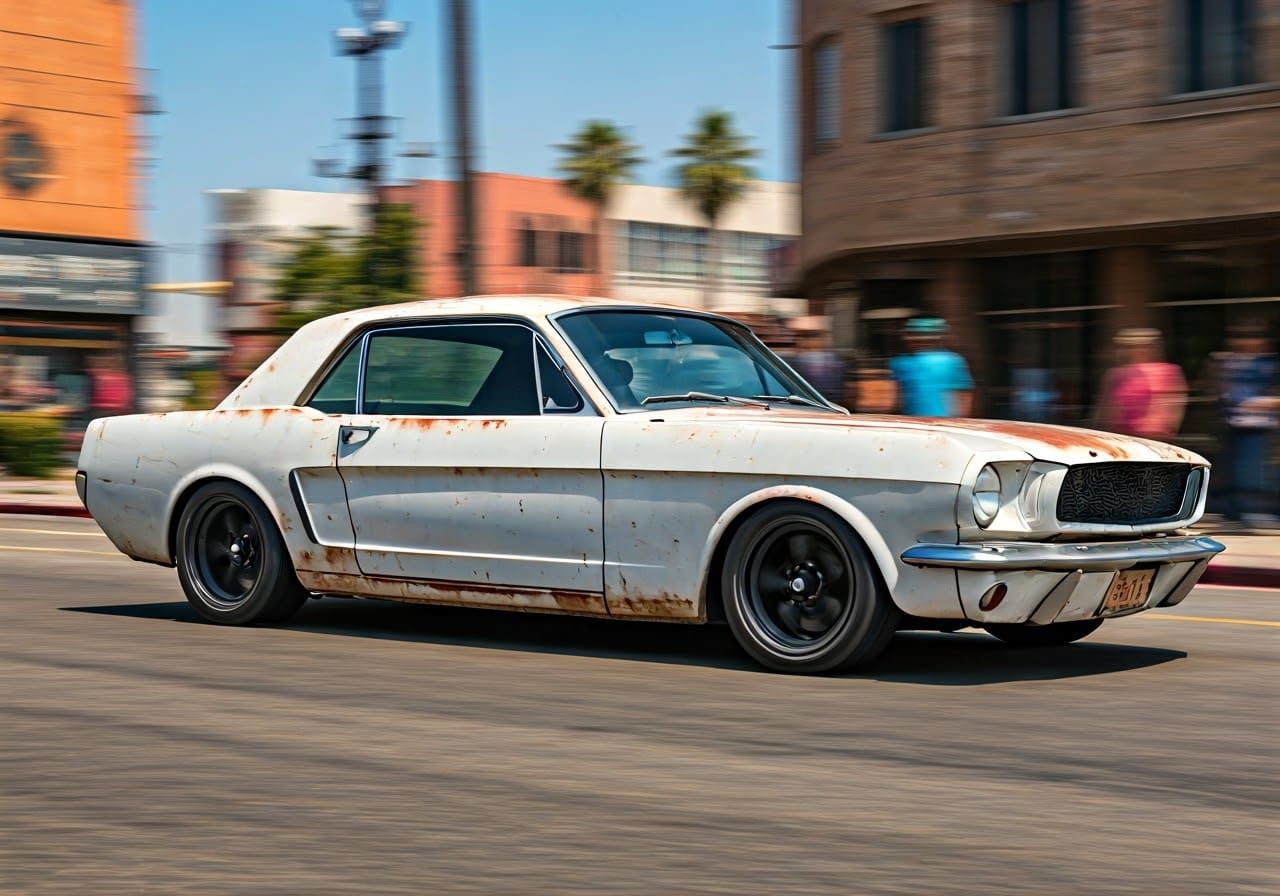 1967 Ford Mustang in Comic Book Style
