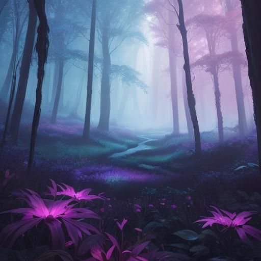 Mystical Forest: Pink Diamond Fantasy Concept Art