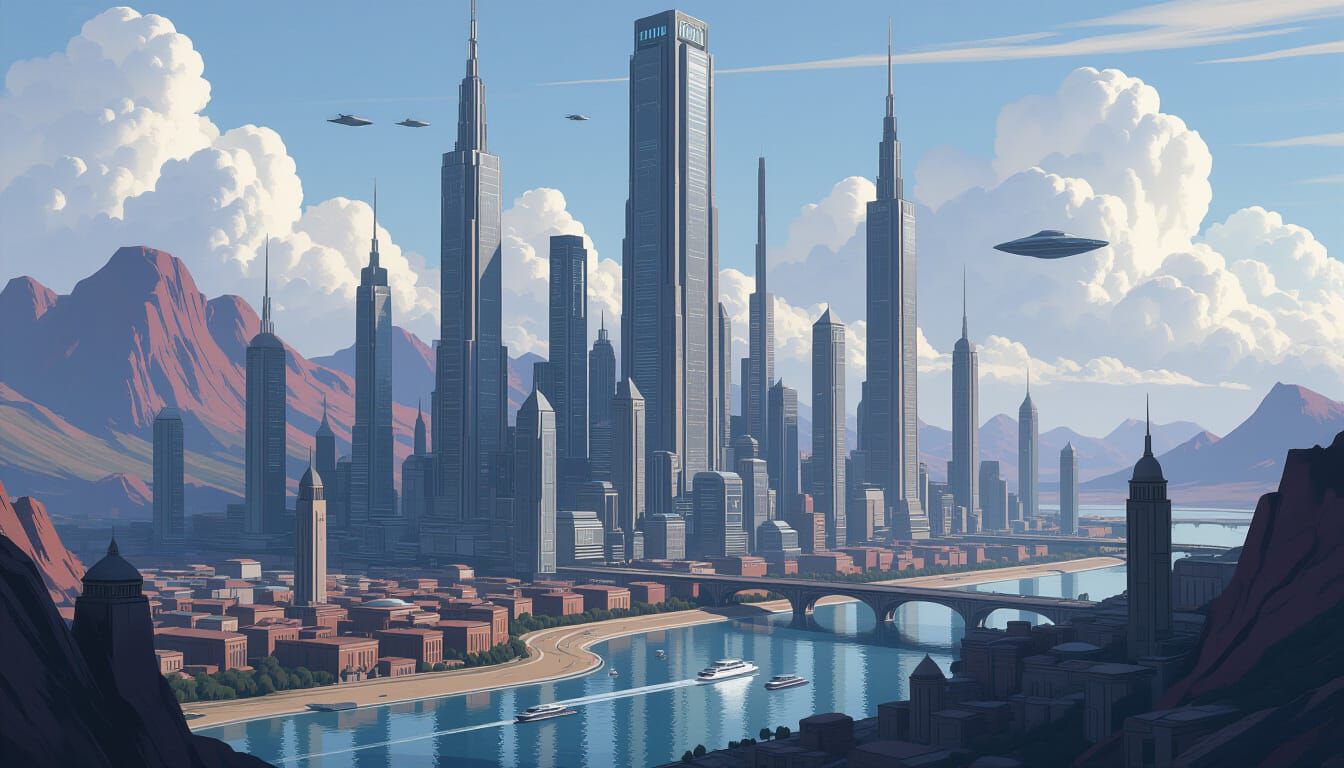 Palæogæan Megalopolis: Stark Titan Towers in Fantasy Landsca...