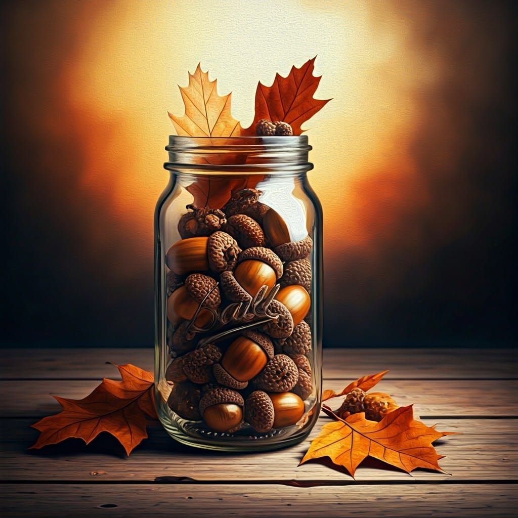 Golden Autumn Still Life in Impressionist Style