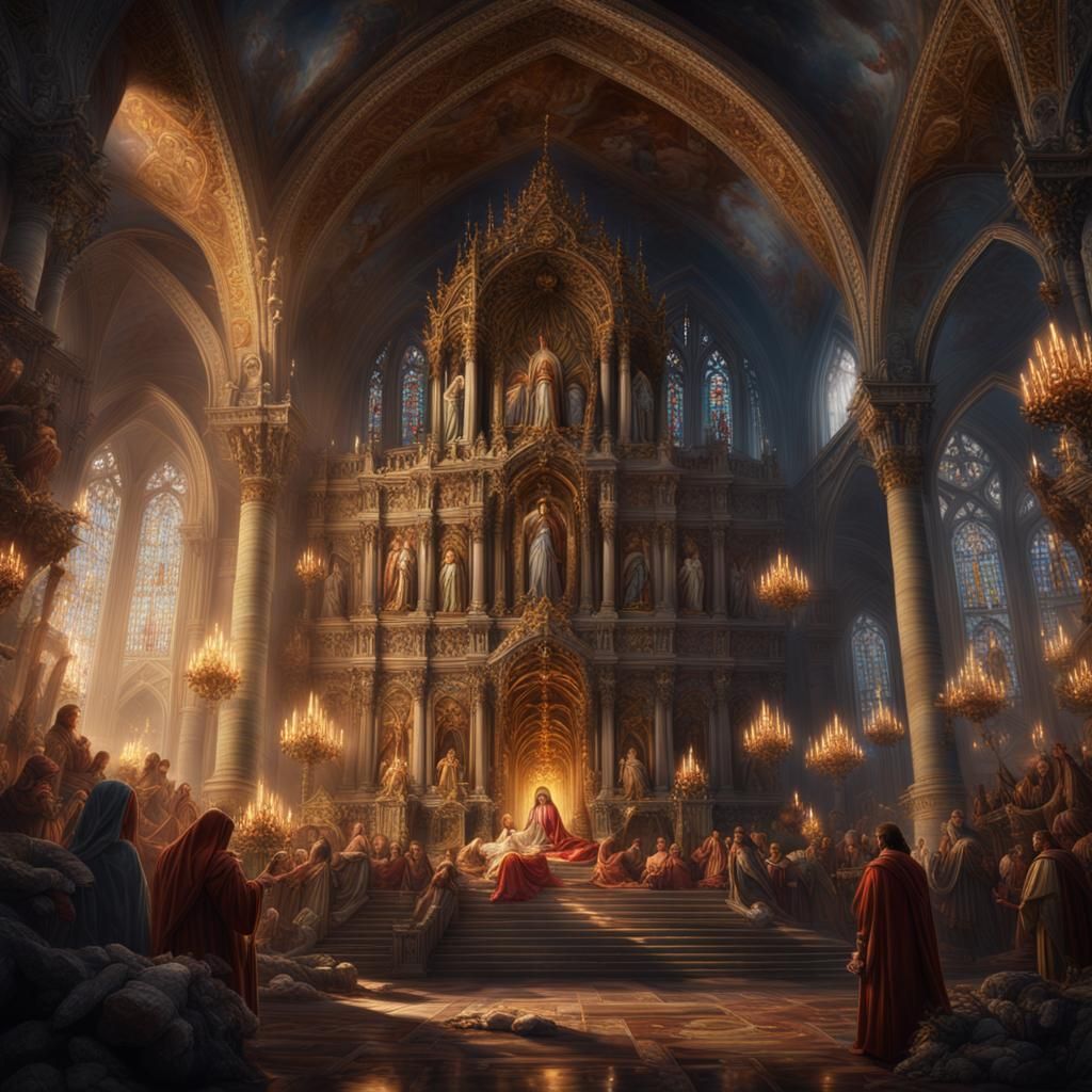 Angelic Protection: A Detailed Matte Painting of Divine Love
