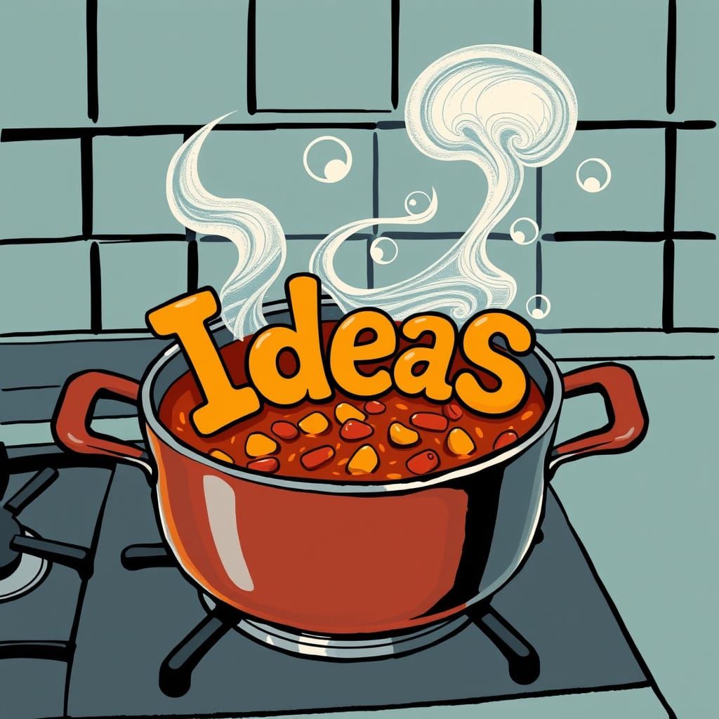 Surreal Chili Pot with Emerging Ideas in Whimsical Alphabet ...