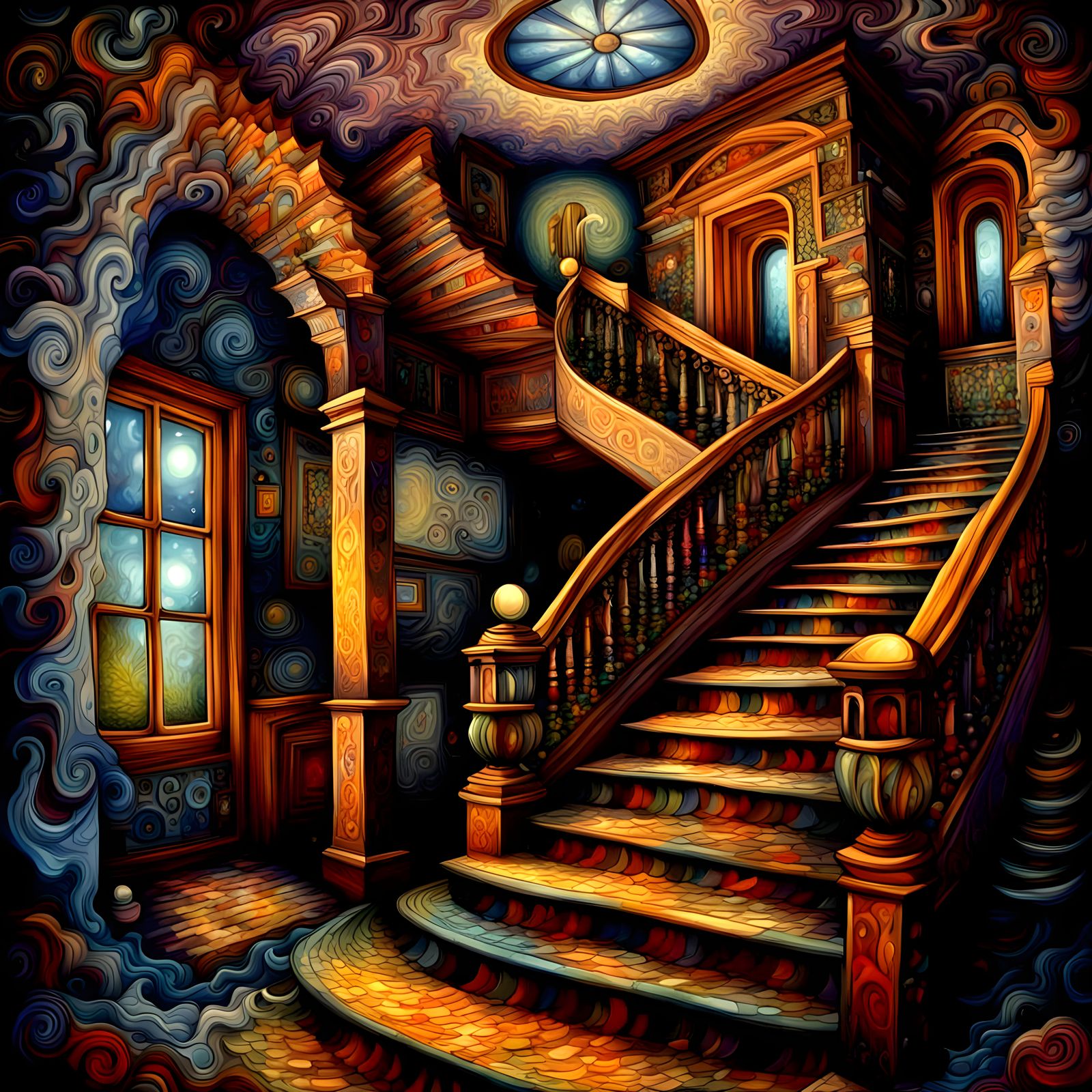 Fantasy fairy victorian house, abstract vector fractal
